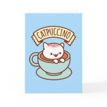 Cartão de Saudação de Gato Engraçado: CATPUCCINO