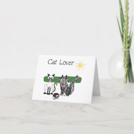 Cartão de saudação de gato estilizado