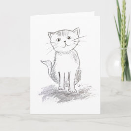Cartão de Saudação de Gato Feliz