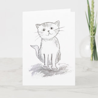 Cartão de Saudação de Gato Feliz