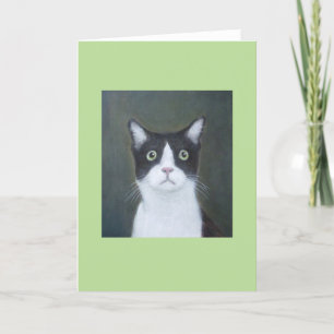 Cartão de Saudação de Gato Preocupado
