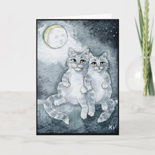 Cartão de saudação de Gatos no Amor