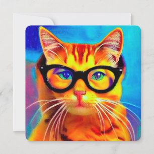 Cartão de Saudação de Gatos Vestindo Óculos