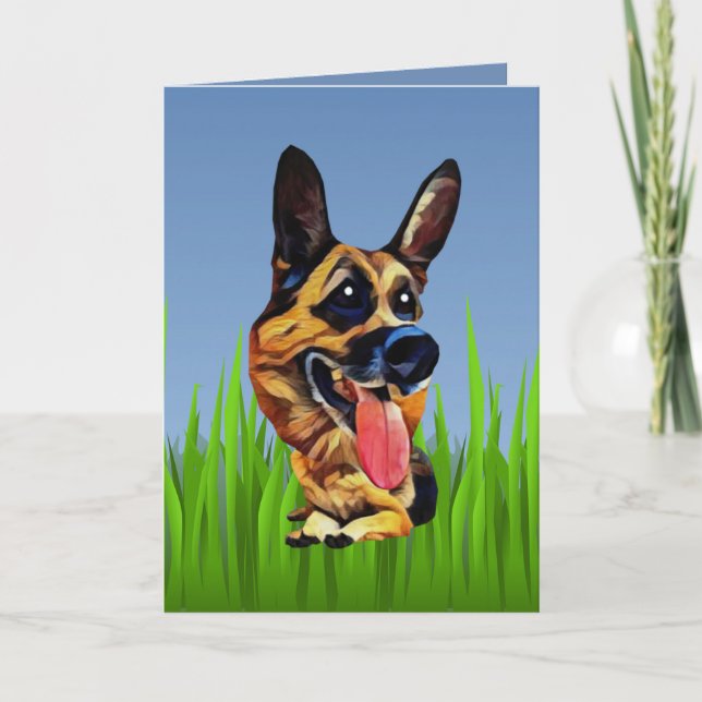 Cartão de saudação de German shepherd bonito (Frente)
