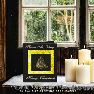 Cartão de Saudação de Gilt Dobrado de Feriado