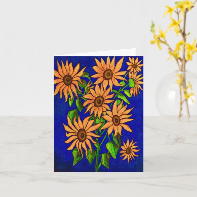 Cartão de Saudação de Girassol (Flor Amarela)