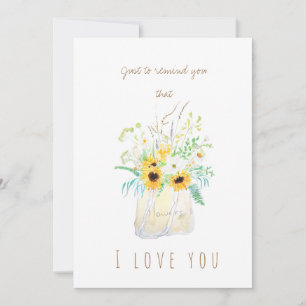 cartão de saudação de girassol amarelo-aquarela