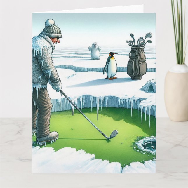 Cartão de Saudação de Golfe Engraçado (Frente)