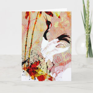 Cartão de saudação de guindaste japonês