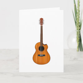 Cartão de Saudação de Guitarra Acústica Natural