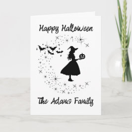 Cartão de Saudação de Halloween com Bruxa