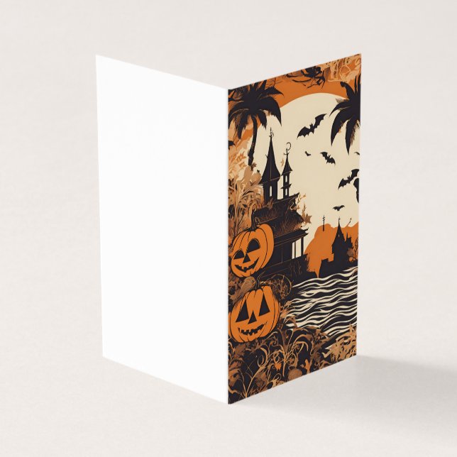 Cartão de Saudação de Halloween de Mansão Assombra (Exterior)