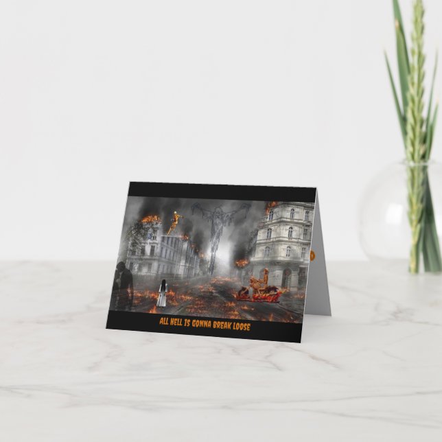 cartão de saudação de Halloween do Armagedom (Frente)