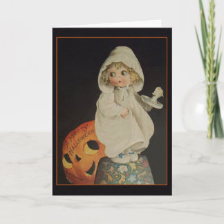 Cartão de Saudação de Halloween Fantasma Vitoriano