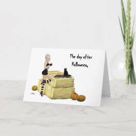 Cartão de saudação de Halloween para bruxas loiras