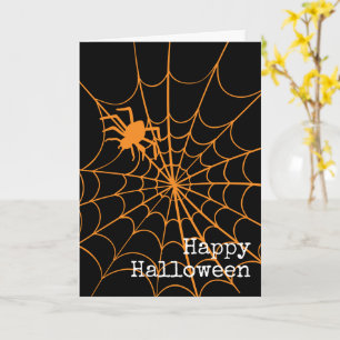 Cartão de Saudação de Halloween Spider Web Creepy