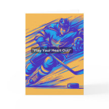 Cartão de Saudação De Hóquei No Gelo "Toca O Coraç