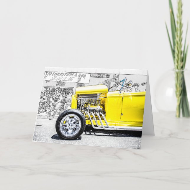 Cartão de saudação de hot rod (Frente)