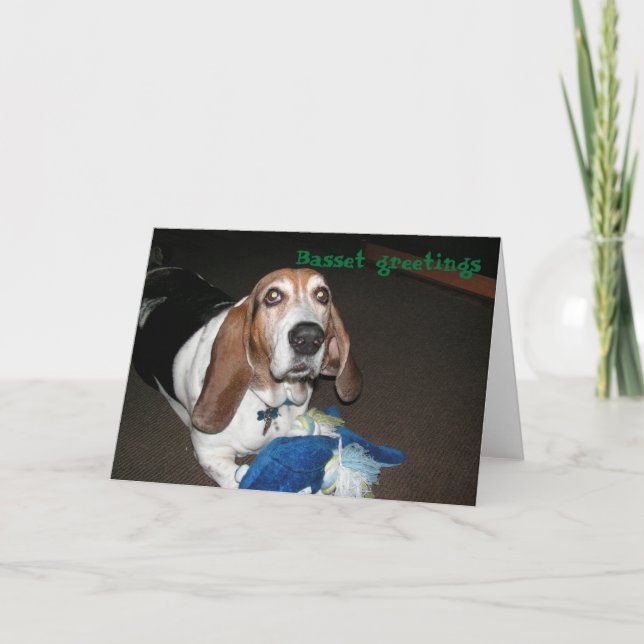 Cartão de saudação de hound basset (Frente)