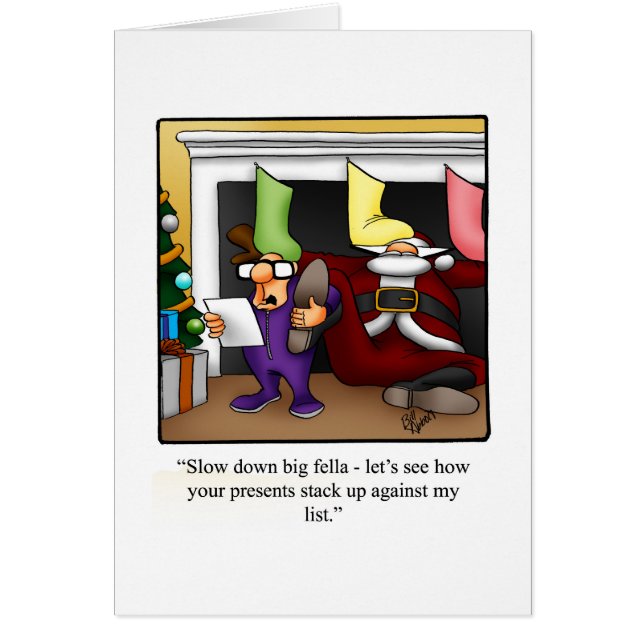 Cartão de Saudação de Humor de Natal (Frente)