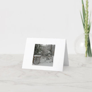 Cartão de saudação de inverno do portão de neve