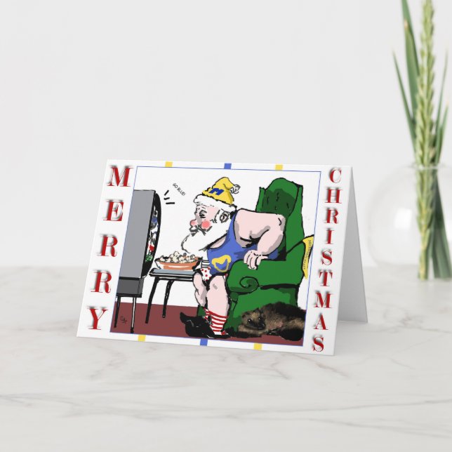 Cartão de Saudação de Jogo para papais noeis (Frente)