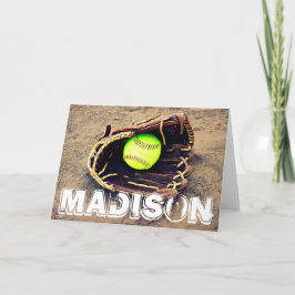 Cartão de Saudação de Jogos Softball Personalizado