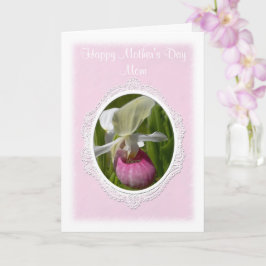 Cartão de saudação de Lady Slipper Rosa Pastel