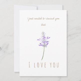 cartão de saudação de lavanda roxa com aquarela