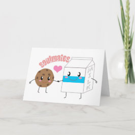 Cartão de Saudação de Leite e Cookie (Horizontal)