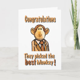 Cartão de saudação de macaco parabéns