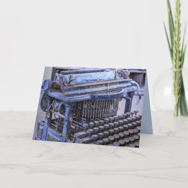 cartão de saudação de máquina de escrever vintage (Frente)