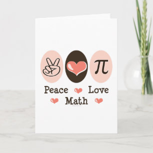 Cartão de Saudação de Math Peace Love