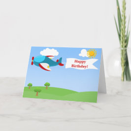 Cartão de Saudação de Menino de Banner de Avião