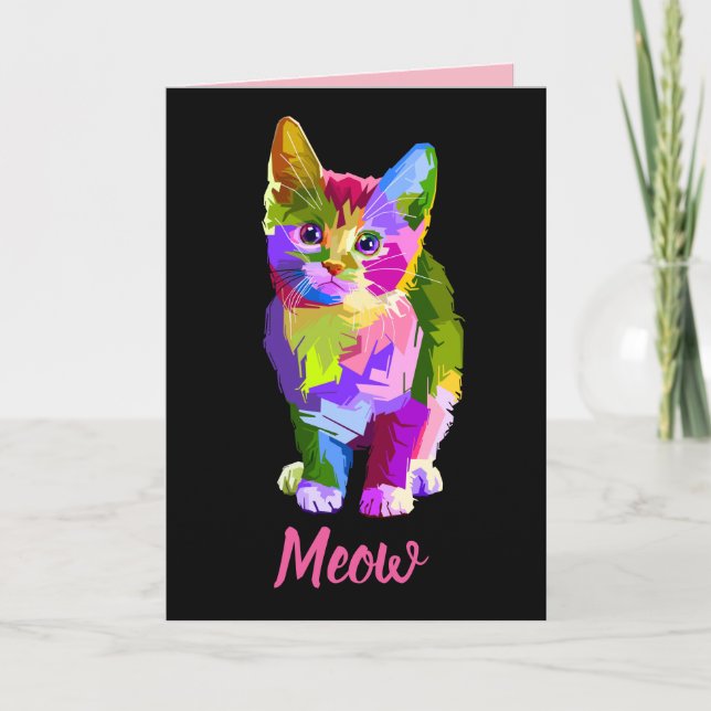cartão de saudação de meow kitten (Frente)