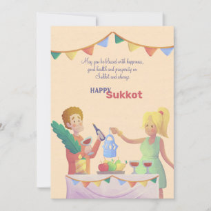 Cartão de saudação de Mesa Sukkot