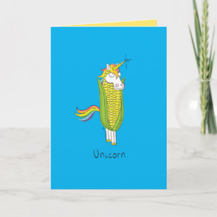 Cartão de Saudação de Milho Funny Unicorn