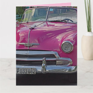 Cartão de saudação de NASCIMENTO CLÁSSICO PINK CAR