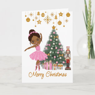 Cartão de Saudação de Natal Africano-Americano Bal
