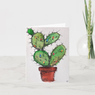Cartão de Saudação de Natal Cactus