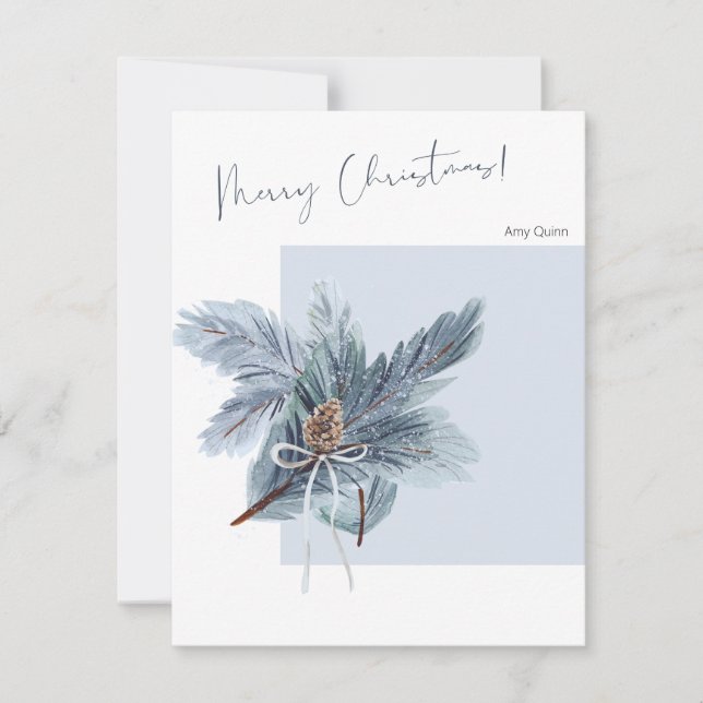 Cartão de saudação de Natal com Design e texto mín (Frente)