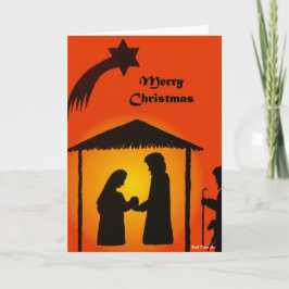 Cartão de Saudação de Natal com Silhuette de Nativ