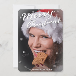 Cartão de Saudação de Natal Com Uma Foto De cheio