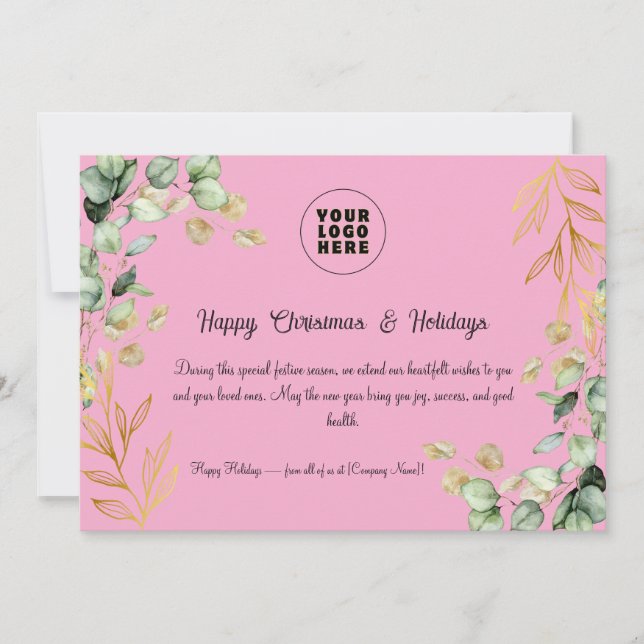 Cartão de Saudação de Natal Corporativo Personaliz (Frente)