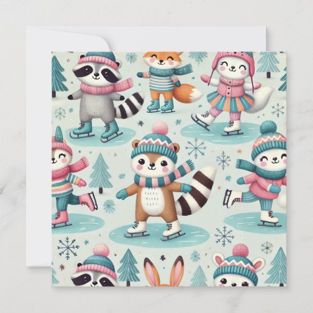 Cartão de Saudação de Natal da Estação de Patinaçã (Frente)