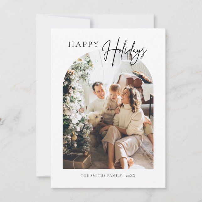 Cartão de saudação de Natal de Arch Minimalista (Frente)