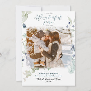 Cartão de Saudação de Natal de Feriado com Aqua