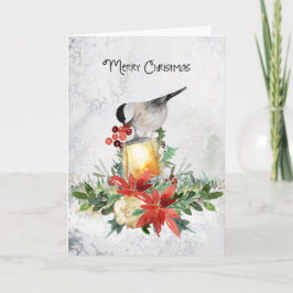 Cartão de Saudação de Natal de Frango com Feliz de