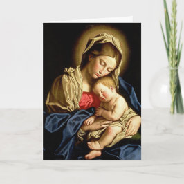 Cartão de Saudação de Natal de Madonna e Criança D