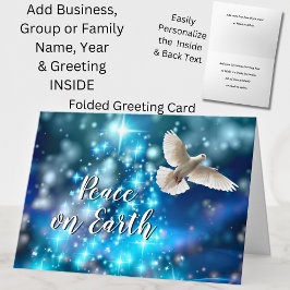 Cartão de Saudação de Natal de Paz de Vaca Azul